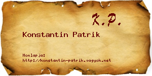 Konstantin Patrik névjegykártya